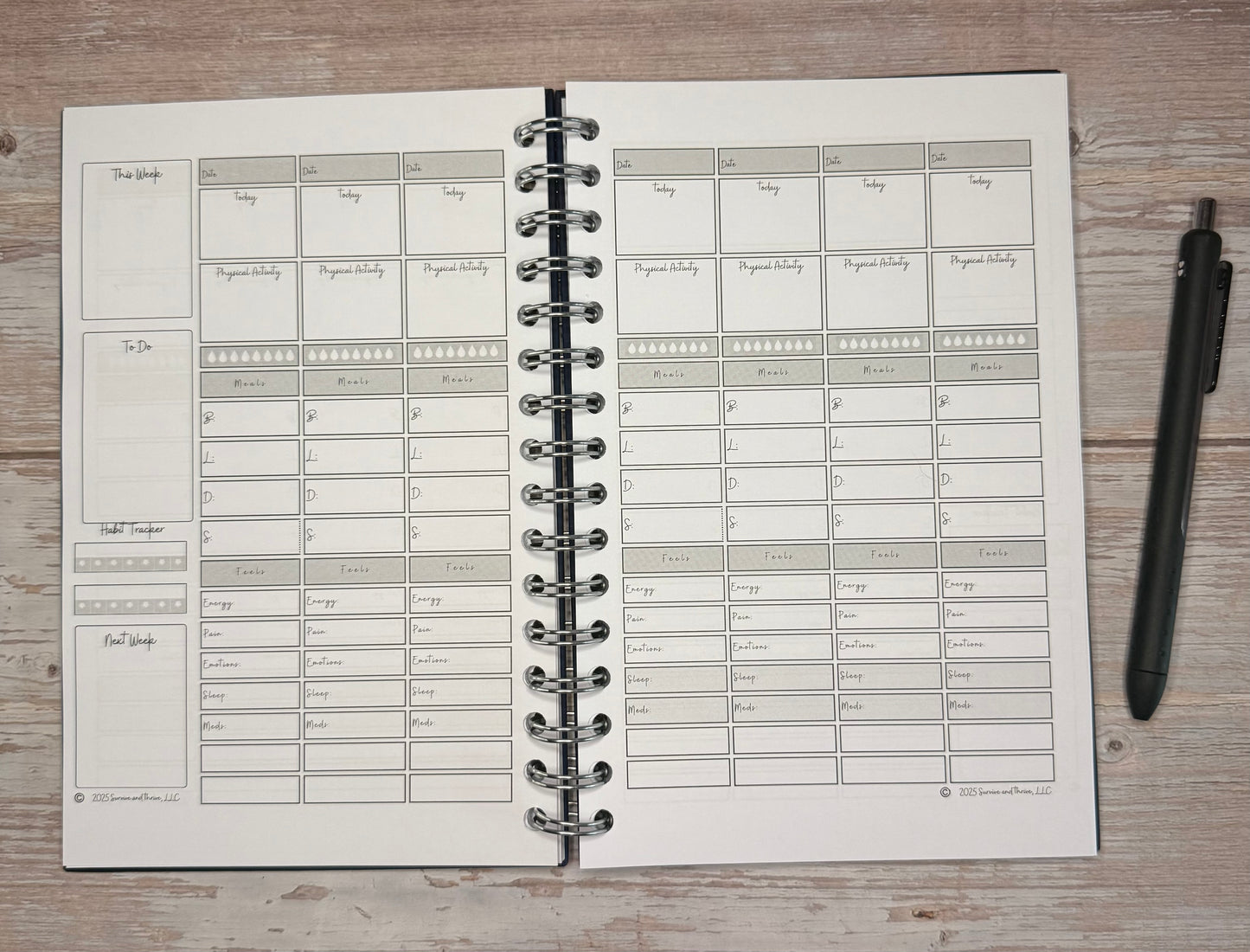 Wellness Journal - Navy Camo - 12-month Health Support Journal