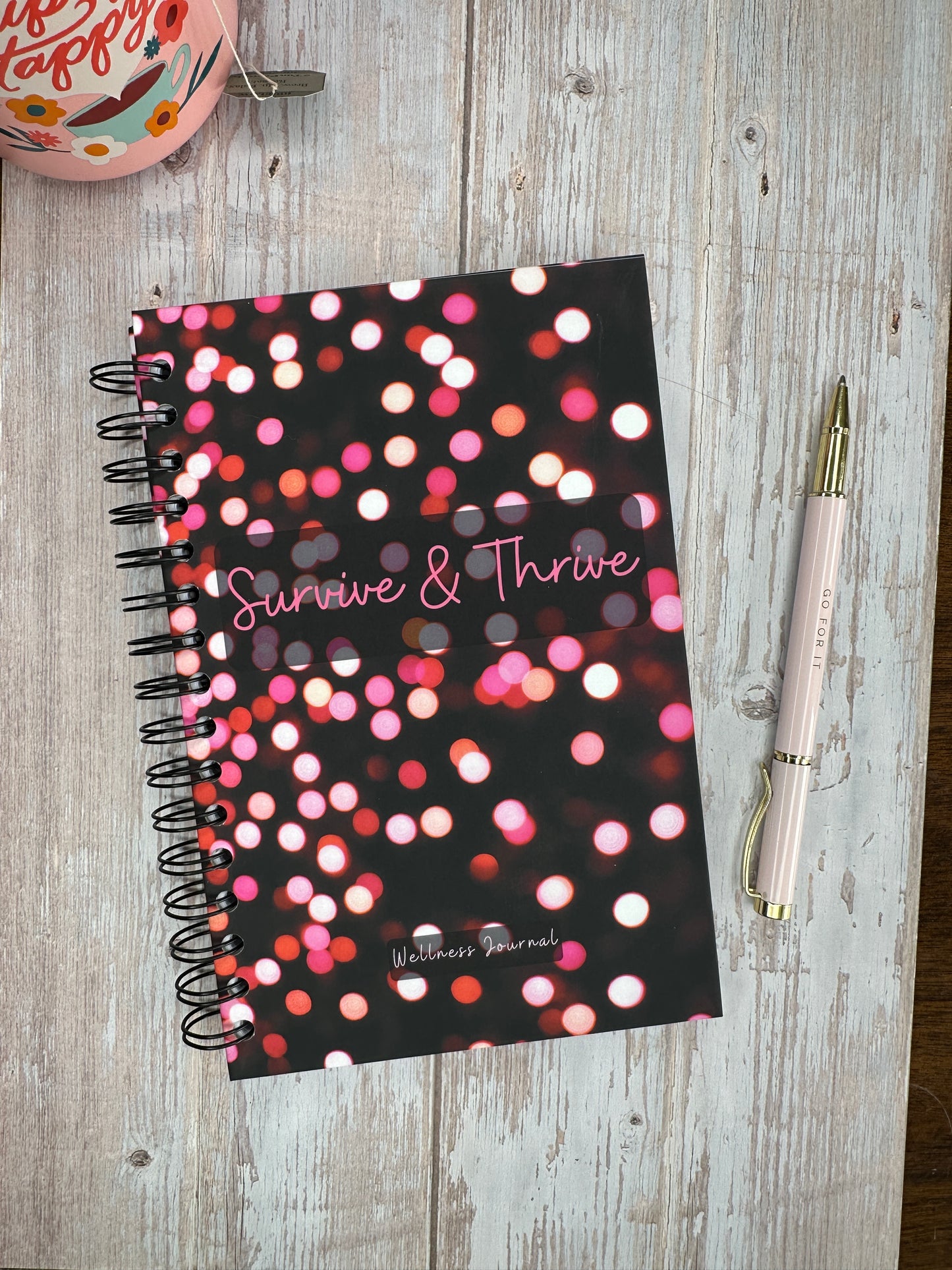 Wellness Journal - Party Lights - 12-month Undated Health Support Journal