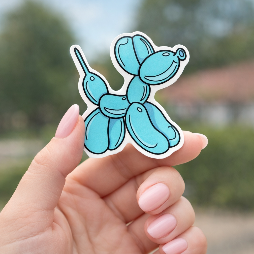 Balloon Dog Vinyl Sticker - Blue