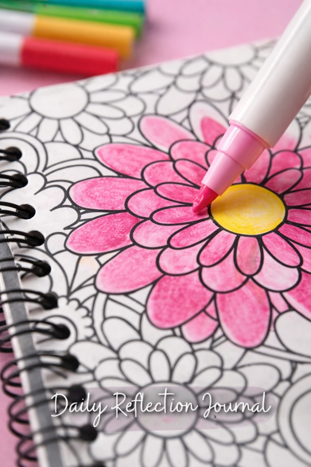 Daily Reflection Journal - B&W Floral