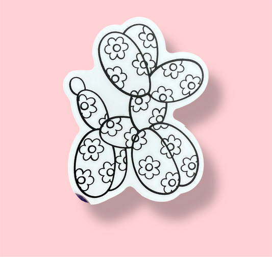 Balloon Dog Vinyl Sticker - B&W