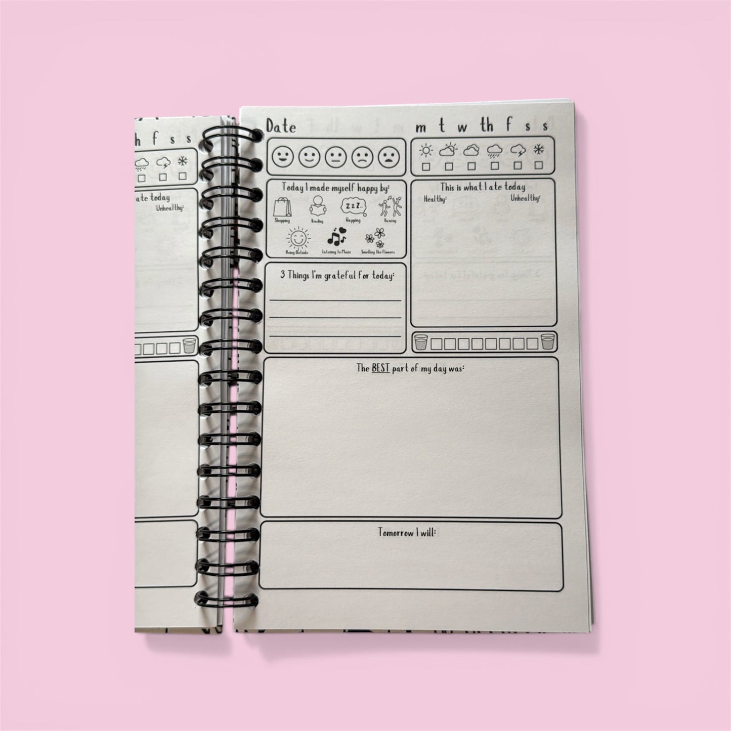 Daily Reflection Journal - B&W Floral
