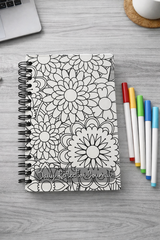 Daily Reflection Journal - B&W Floral