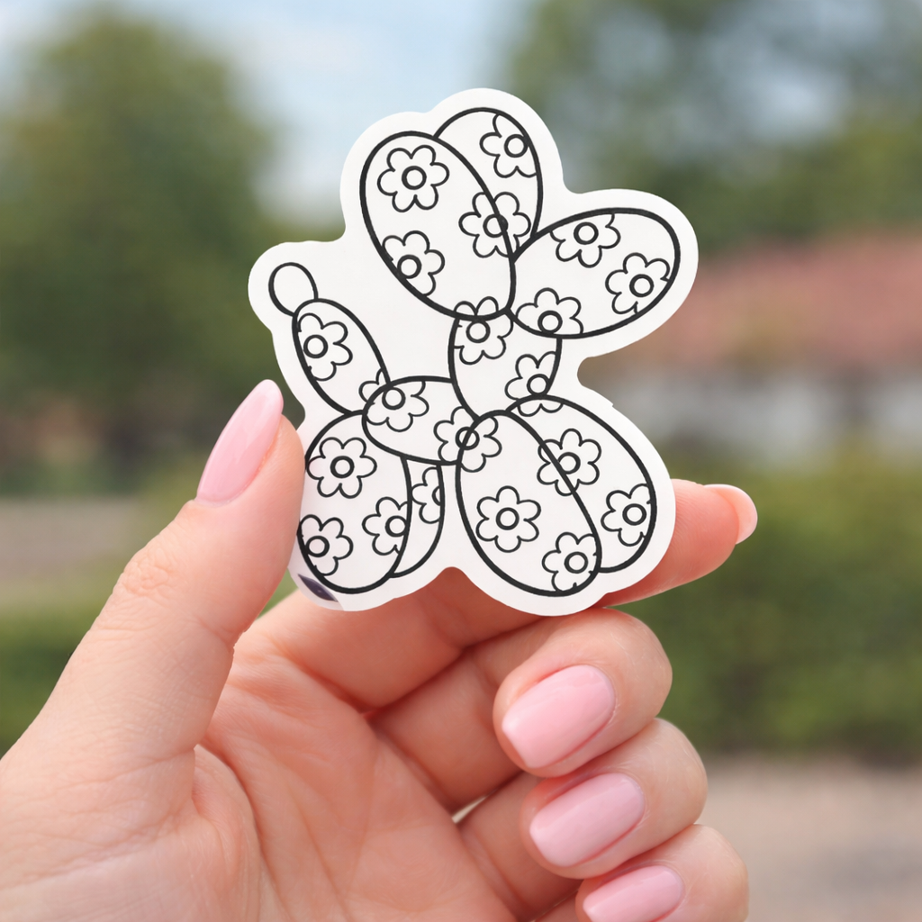 Balloon Dog Vinyl Sticker - B&W