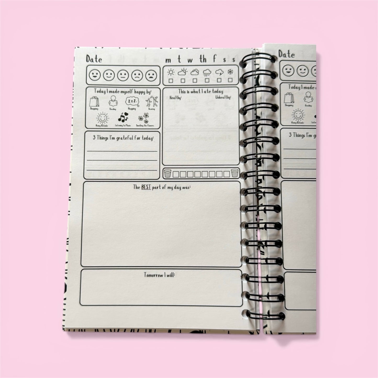 Daily Reflection Journal - B&W Floral