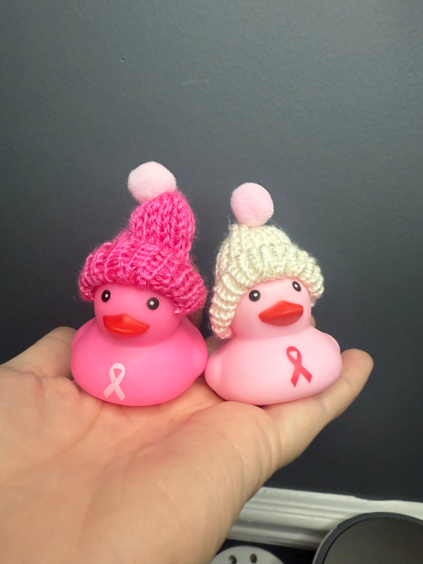 Pink Breast Cancer Ducks (with hats)