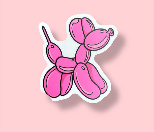 Balloon Dog Vinyl Sticker - Pink