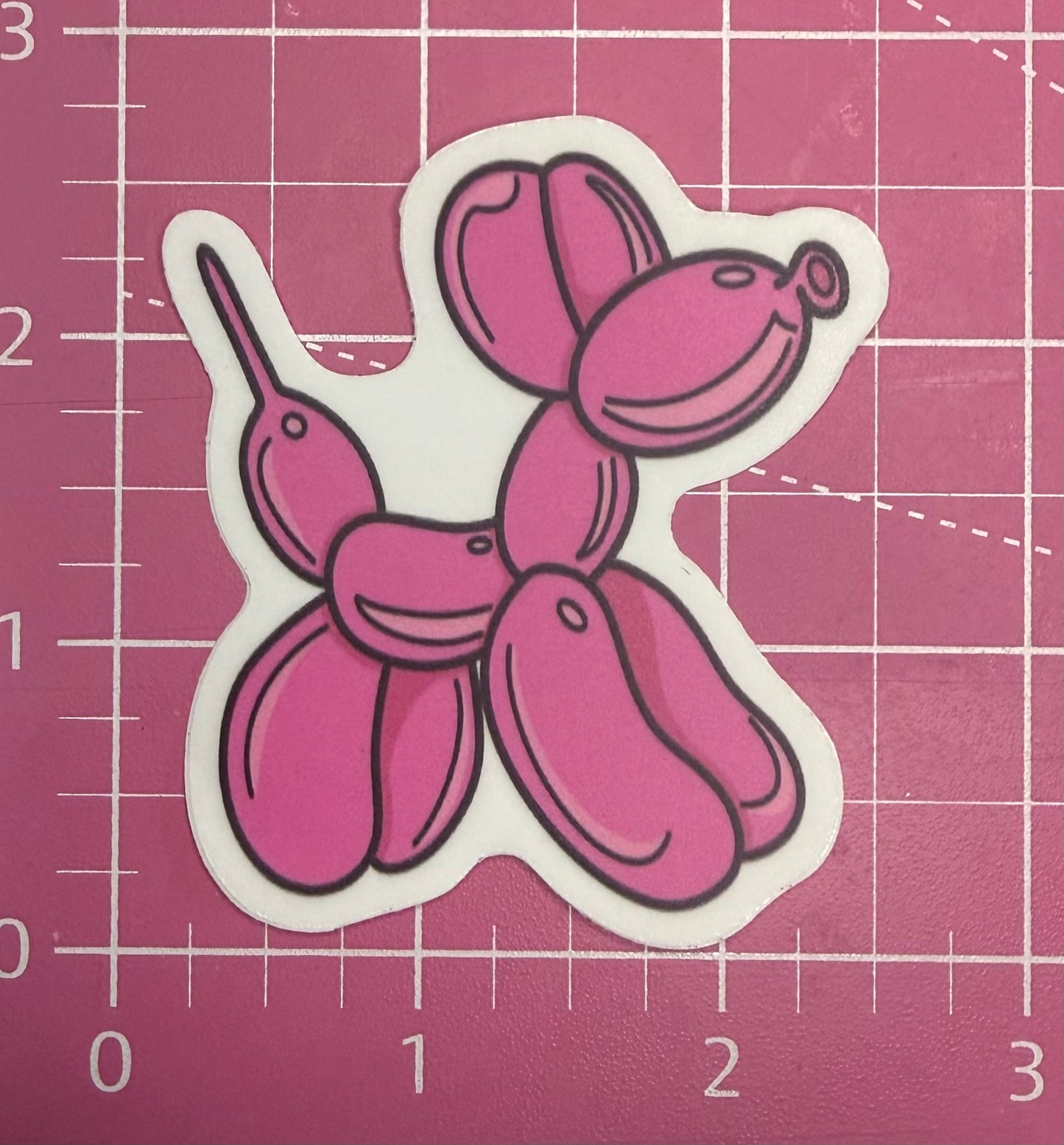 Balloon Dog Vinyl Sticker - Pink
