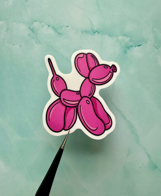 Balloon Dog Vinyl Sticker - Pink