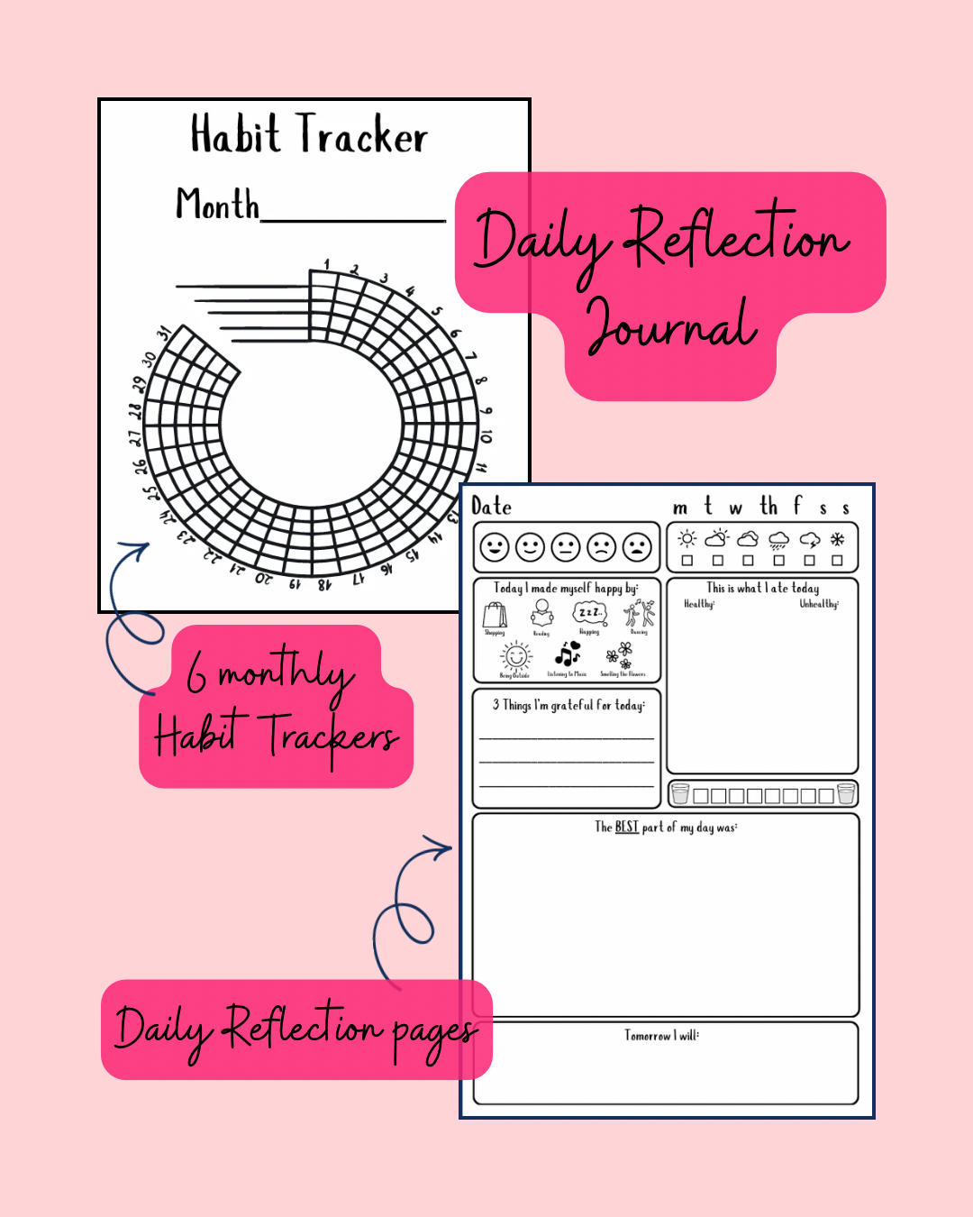 Daily Reflection Journal - Blue Floral