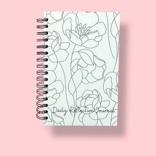 Daily Reflection Journal - Neutral Floral - 6-month Journey to Mindfulness